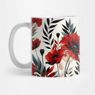 Red Poppy Flower Mug